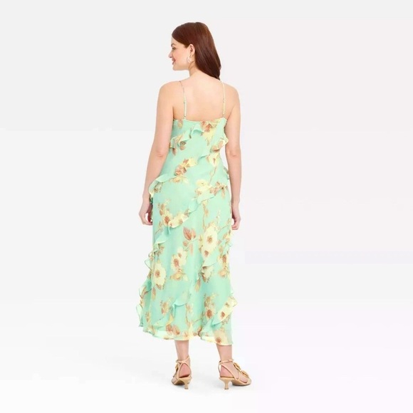 a.new day Ruffle Maxi Mint Floral Tiered Slip Dress. Size XXL - Picture 3 of 3